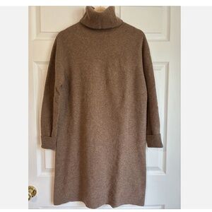 Uniqlo Brown Wool Turtleneck Sweater Dress